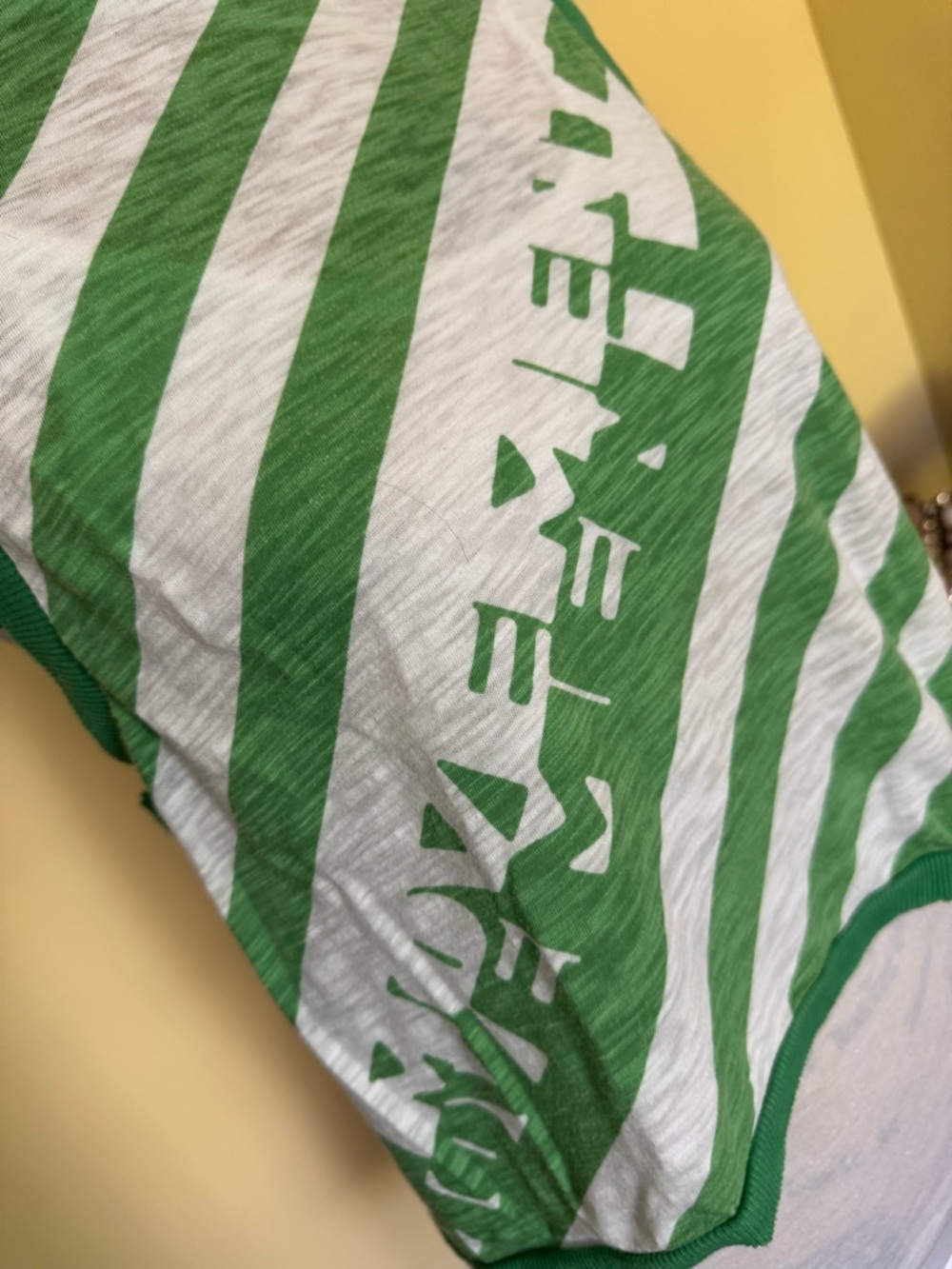Free People Movement Green & White Striped Graphic Tank Top. Size small. - Picture 2 of 5